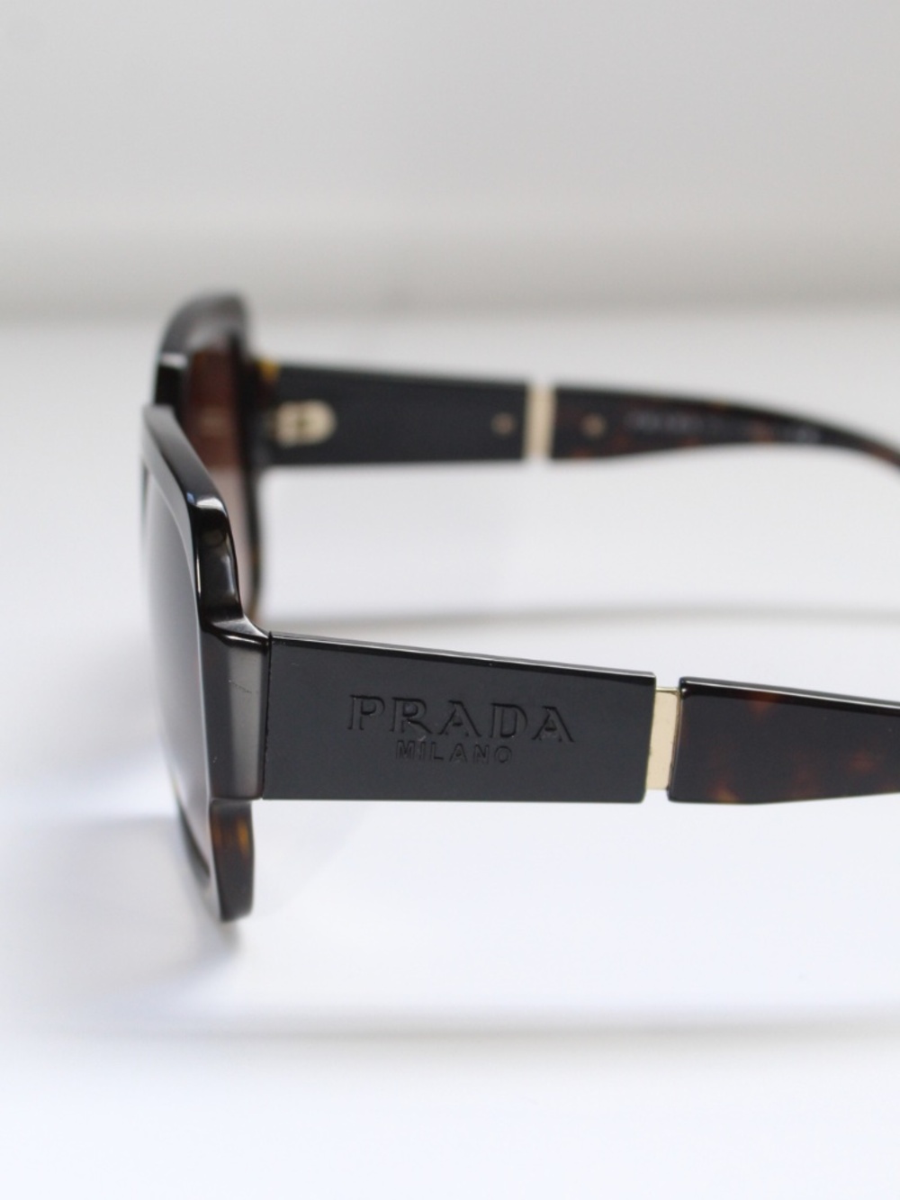 Prada-Gently Used Tortoise Shell Square Frame w/ Brown Gradient Sunglasses - Picture 6 of 8